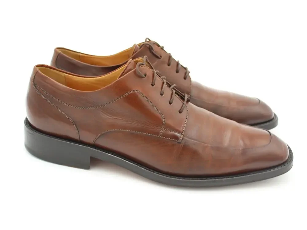 Cole Haan Mens Size 10 Brown Leather Derby Dress Shoes Italy Luxury
